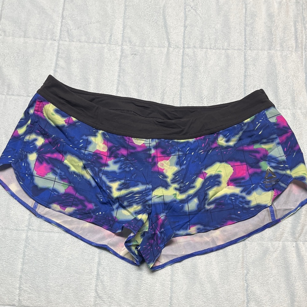 Reebok Women's Blue and Yellow CrossFir Shorts